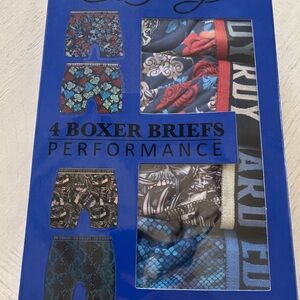 Ed Hardy Men's Size Medium Multi-Color 4 Boxer Briefs Performance Underwear NWB